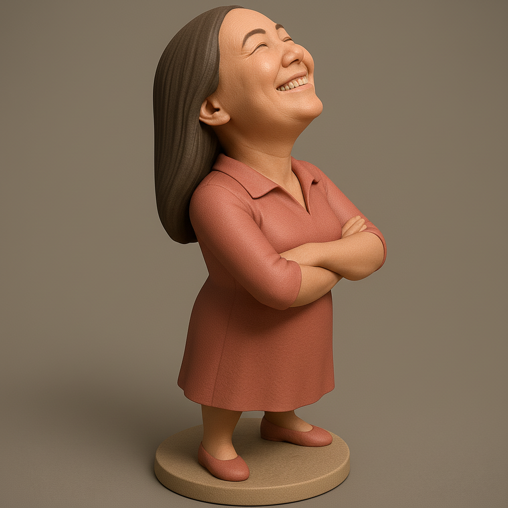 face anatomy 3d model-create 3d face model from photo_Confident Figurine: Embrace Positivity!