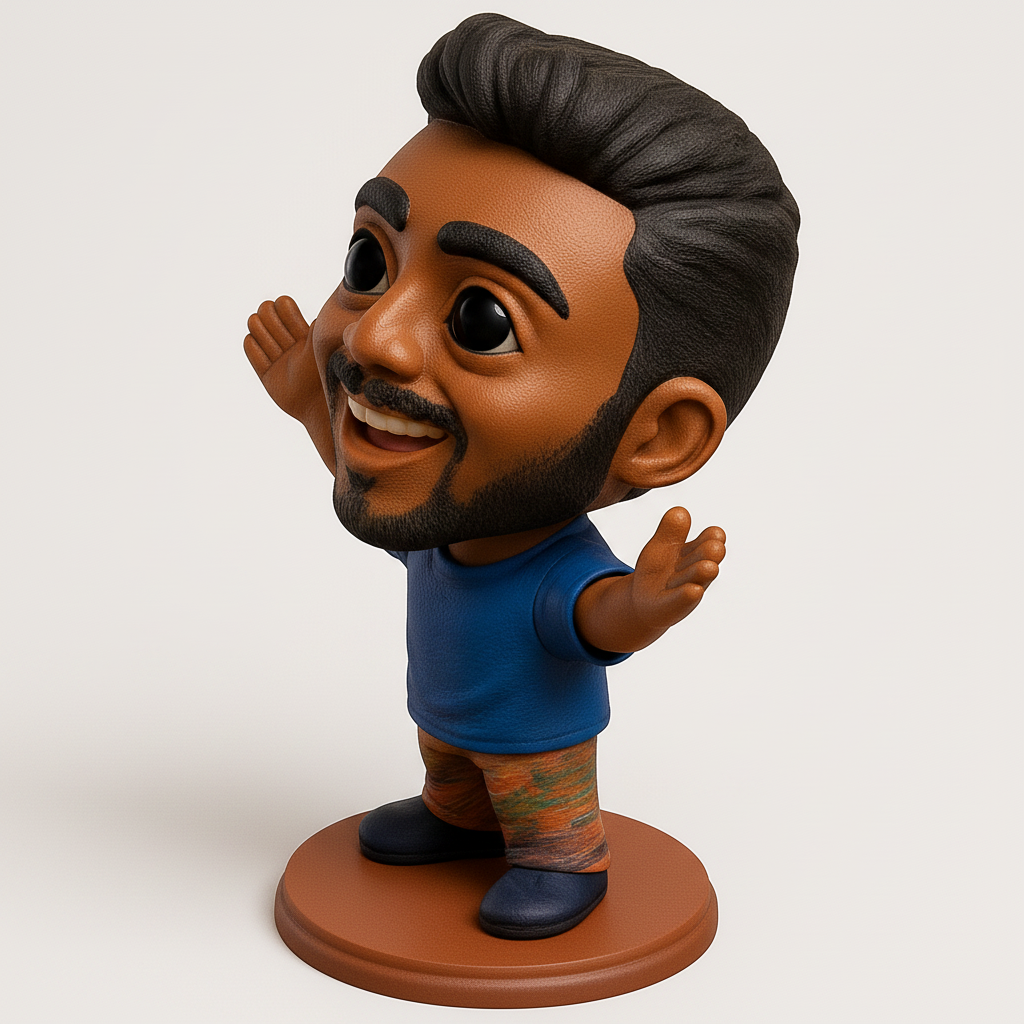 face to 3d model ai-3D portrait printing from photo_Print Your Own Cheerful Bobblehead with Open Arms!