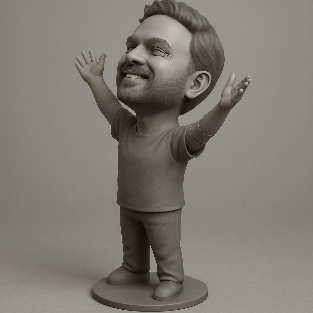 face anatomy 3d model-create 3d face model from photo_Spread Joy! Enthusiastic Man 3D Print Model