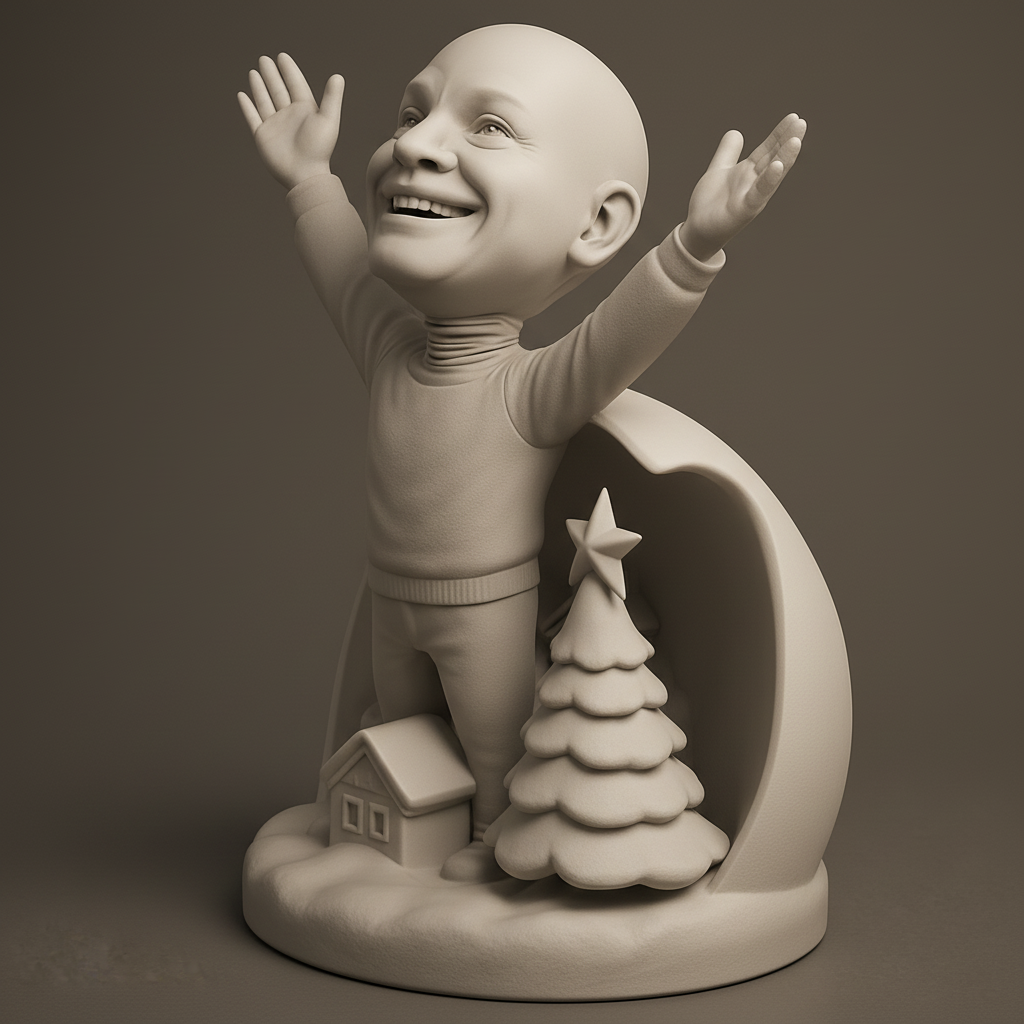 face anatomy 3d model-create 3d face model from photo_Spread Holiday Cheer:Joyful Bobble Figure 