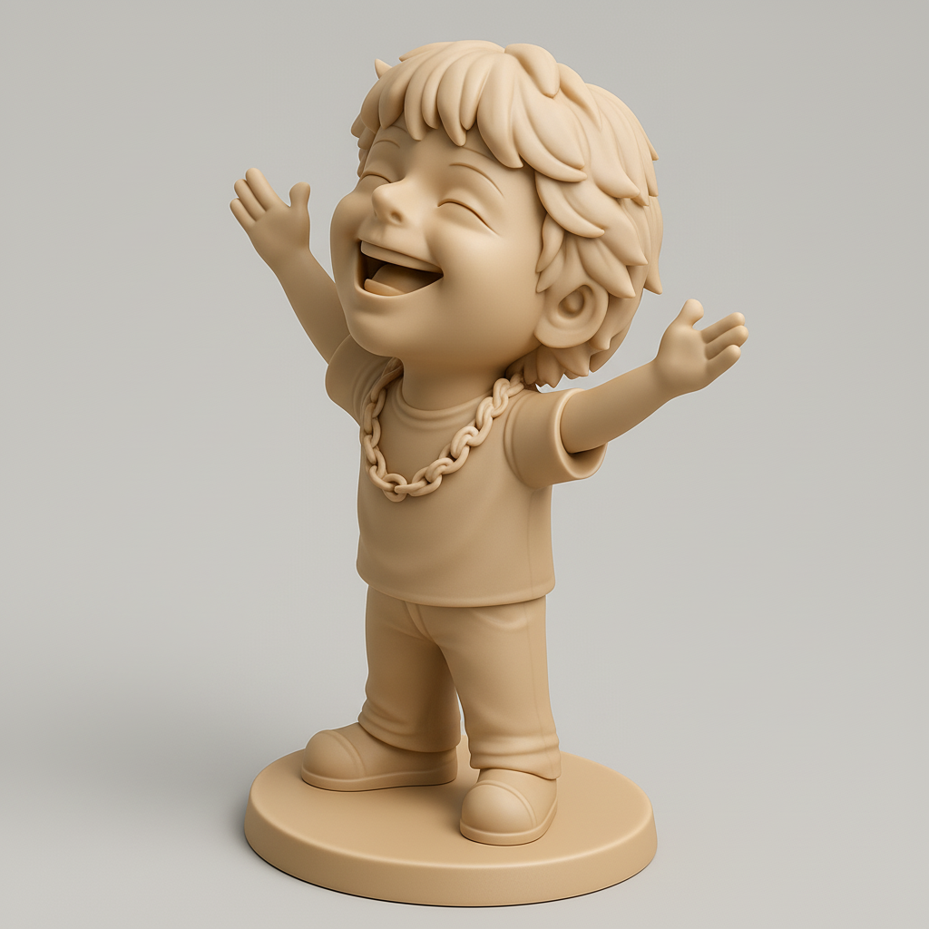 face anatomy 3d model-create 3d face model from photo_Spread Happiness: Joyful Kid 3D Print Model