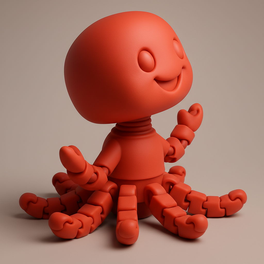face to 3d model ai-3D portrait printing from photo_Joyful Flexi Octopus: Articulated Desk Companion