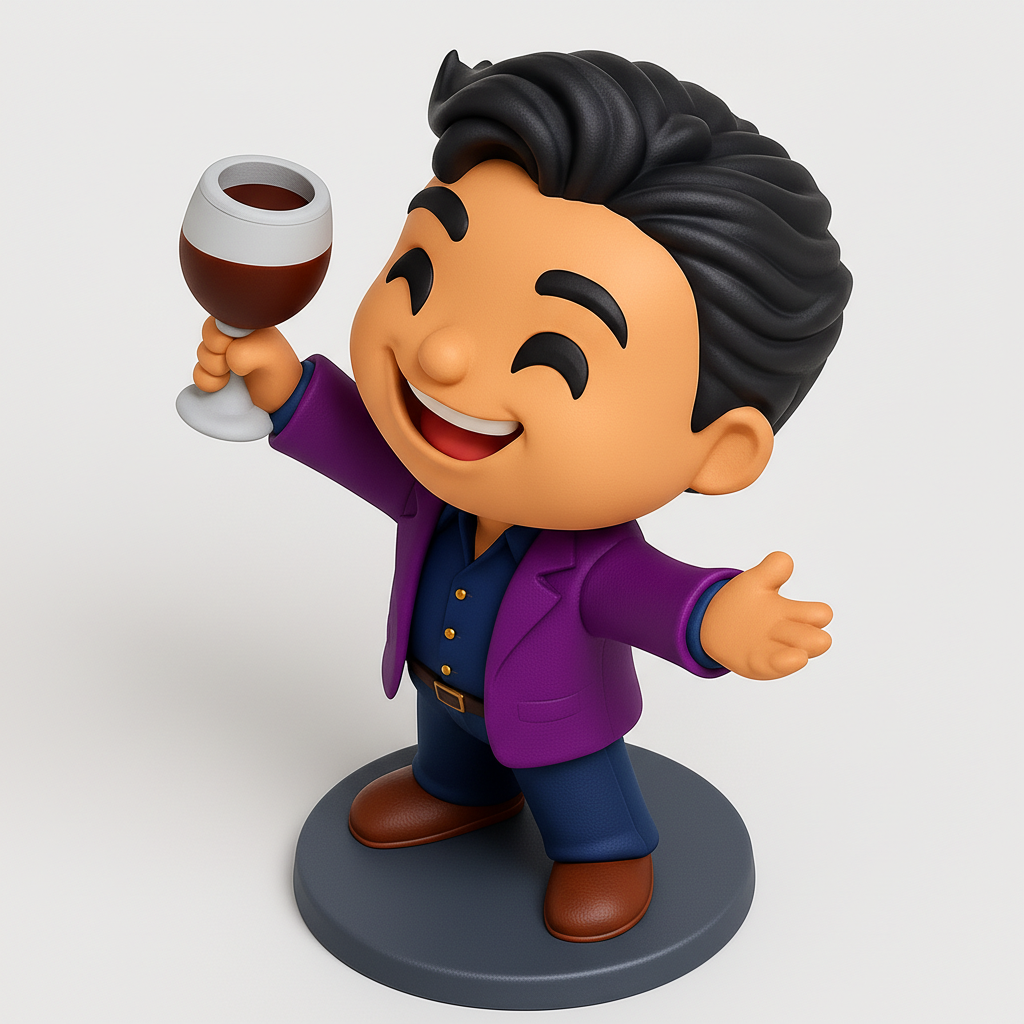 face to 3d model ai-3D portrait printing from photo_Happy Toast Figurine: Celebrate Joy & Good Times