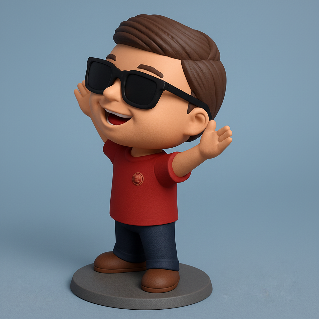 face to 3d model ai-3D portrait printing from photo_Shades & Smiles Chibi Figurine for Your Desk!