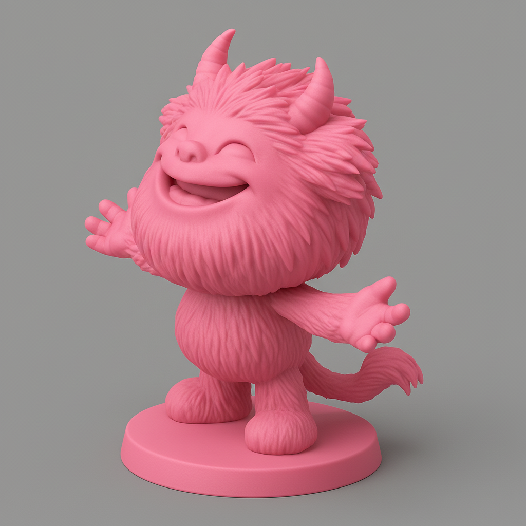 face anatomy 3d model-create 3d face model from photo_Cheerful Monster Figurine