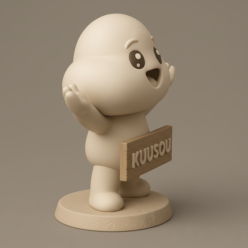 silhouette 3d printer maker-3d portrait printing_Cheerful Character with Sign