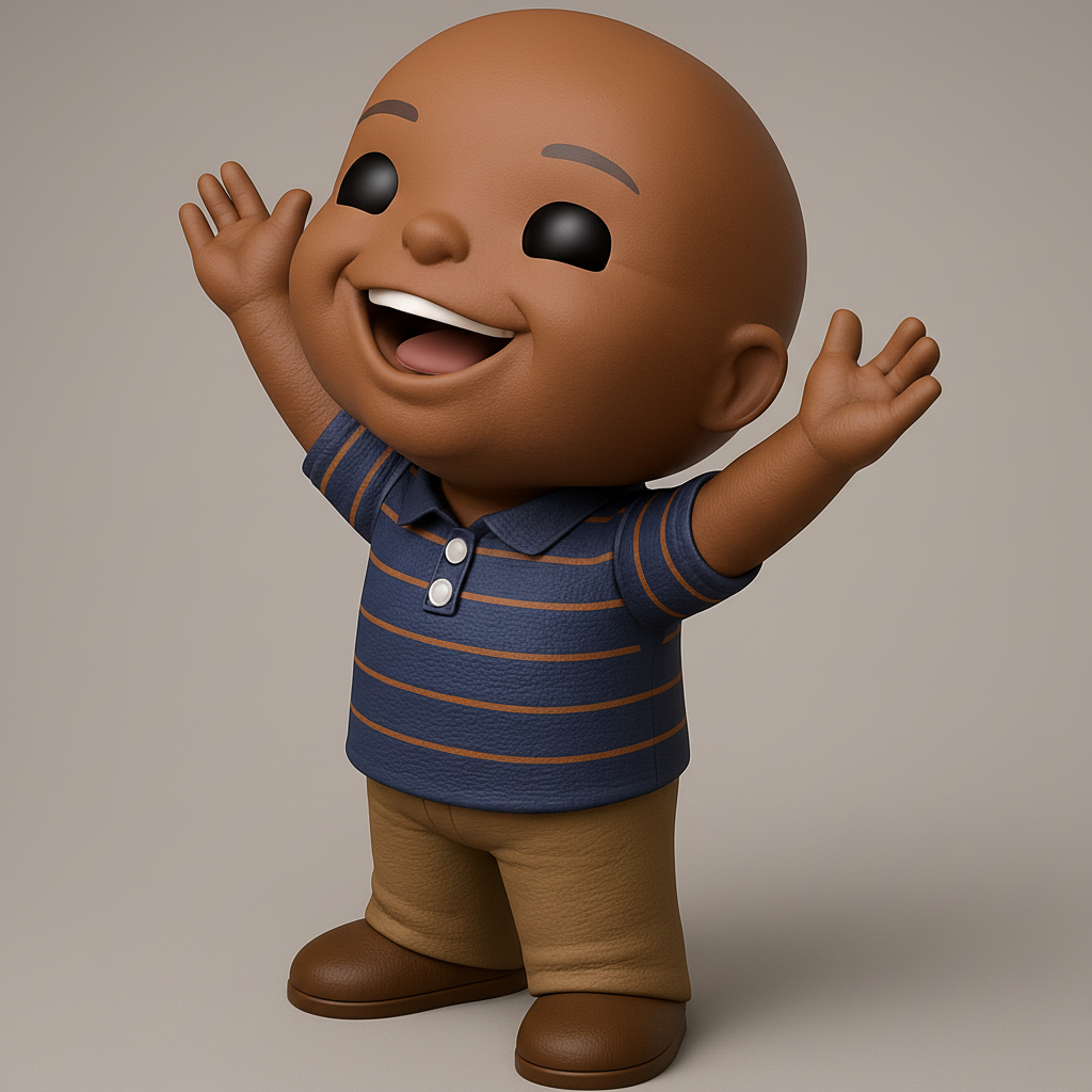 face anatomy 3d model-create 3d face model from photo_Joyful Waving Kid Figure: A Cute Desk Buddy