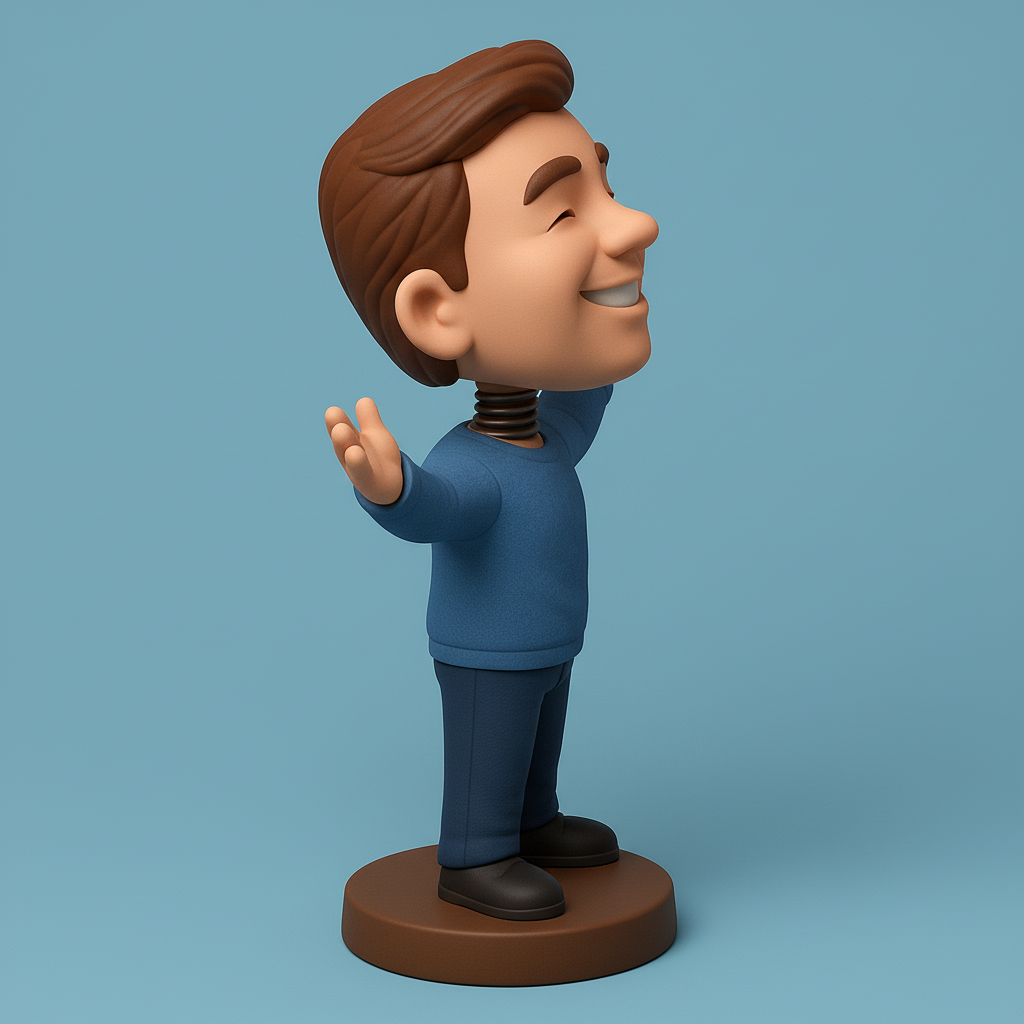 silhouette 3d printer maker-3d portrait printing_Joyful Bobblehead Pal: Print Happiness!