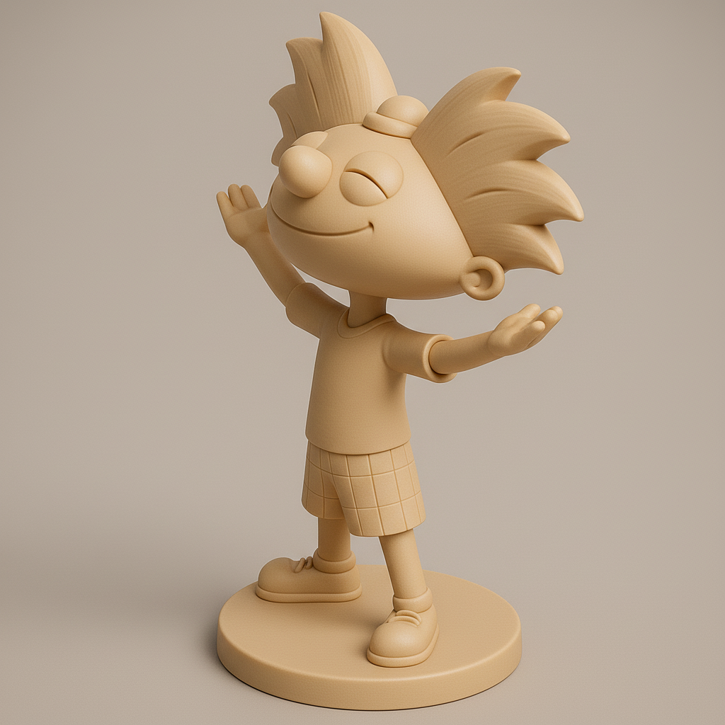 silhouette 3d printer maker-3d portrait printing_Cheerful Character Figurine for 3D Printing