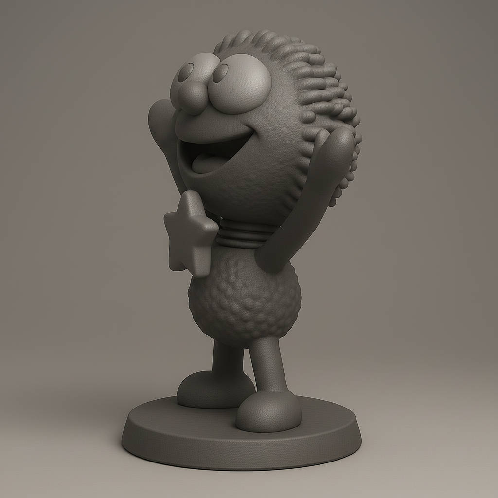 silhouette 3d printer maker-3d portrait printing_Joyful 3D Character Model for Print