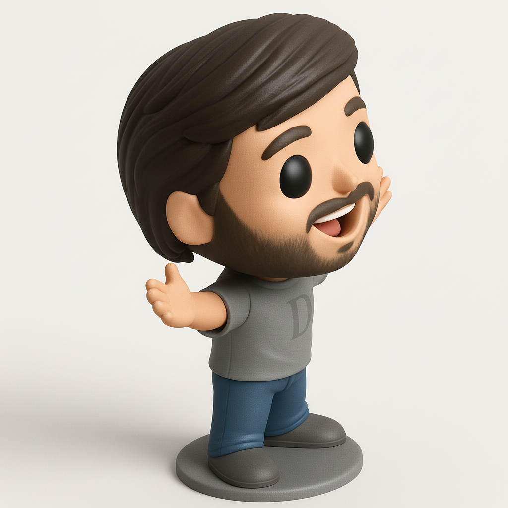 face anatomy 3d model-create 3d face model from photo_Welcoming 'D' Character Funko-Style Figurine