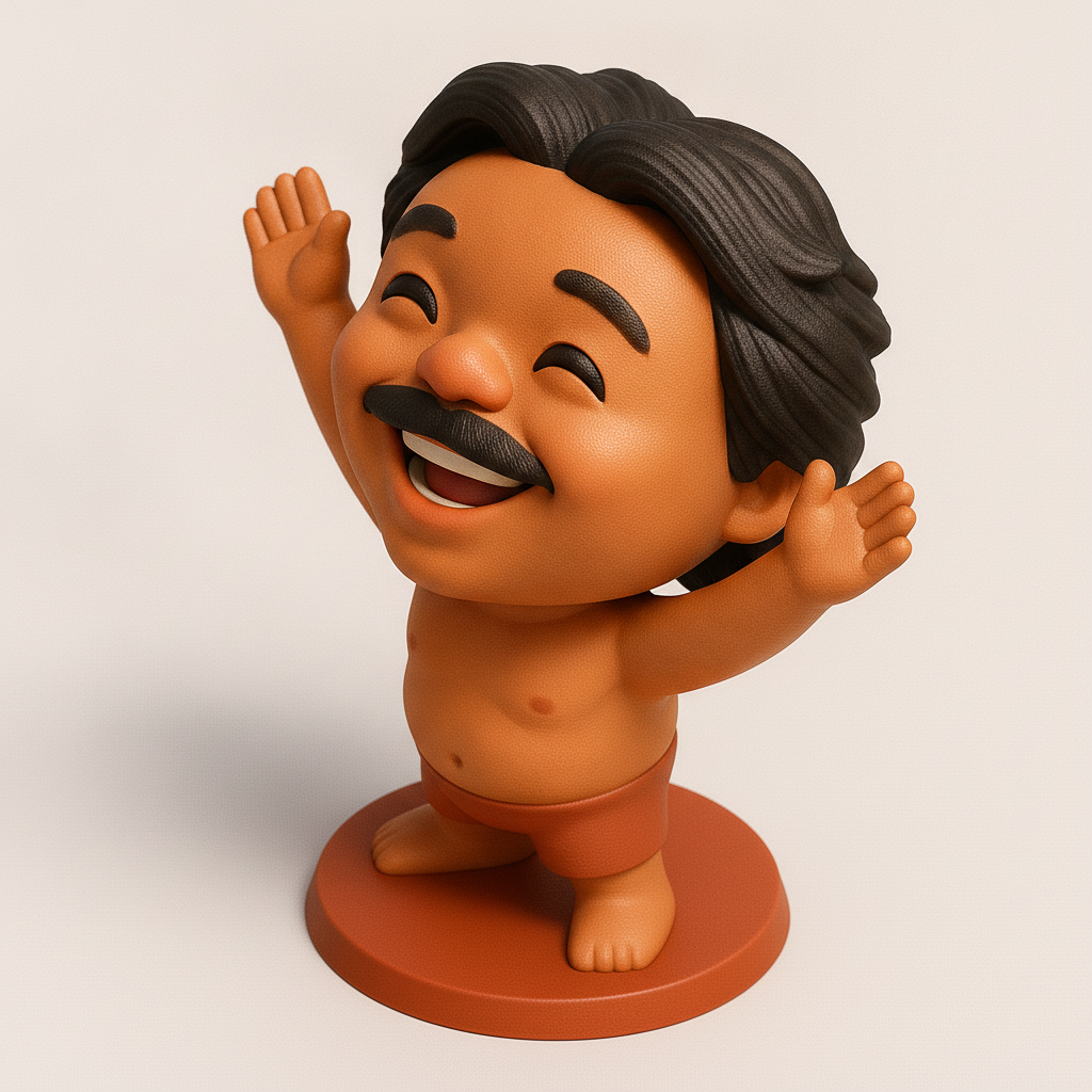 face to 3d model ai-3D portrait printing from photo_Spread Joy! Happy Man Desk Buddy