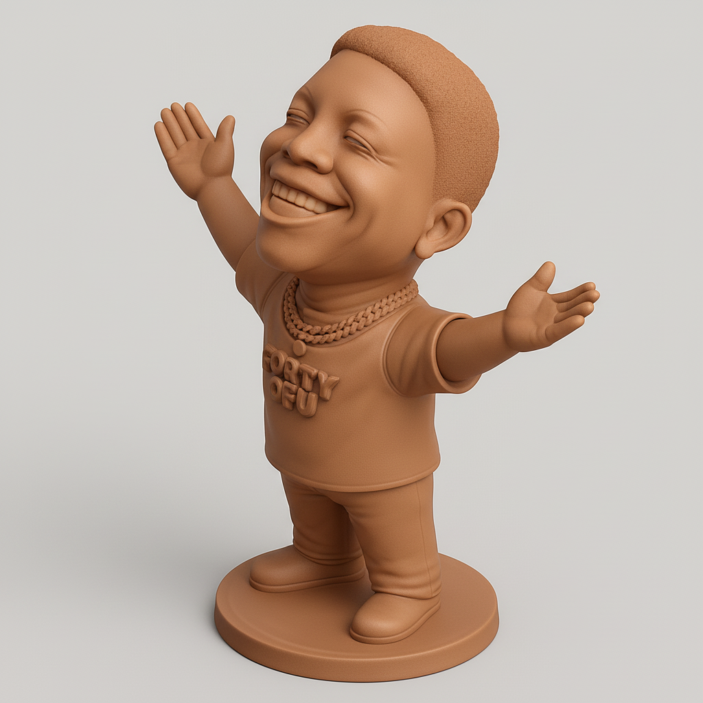 silhouette 3d printer maker-3d portrait printing_Cheerful Character Figurine - Spreading Joy 3D Print