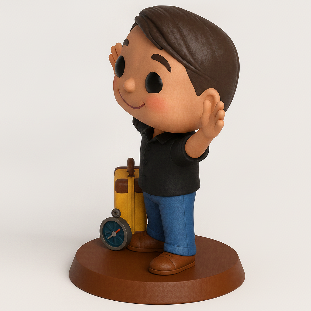 face to 3d model ai-3D portrait printing from photo_Your Journey, Your Figurine: Customizable Travel Buddy