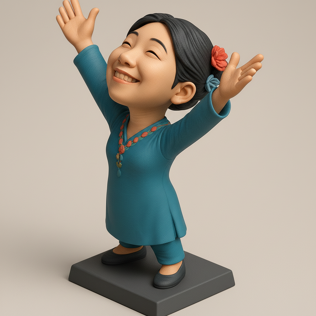 silhouette 3d printer maker-3d portrait printing_Joyful Celebration Figure