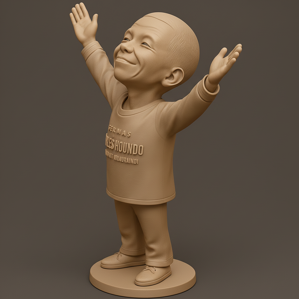 silhouette 3d printer maker-3d portrait printing_Charles Houndo Joyful Statue - Celebrate with Your Hero!