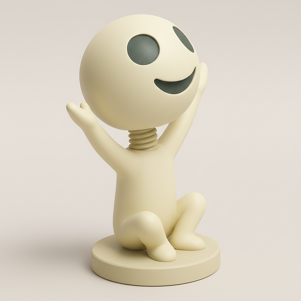 silhouette 3d printer maker-3d portrait printing_Joyful Springy Character Model