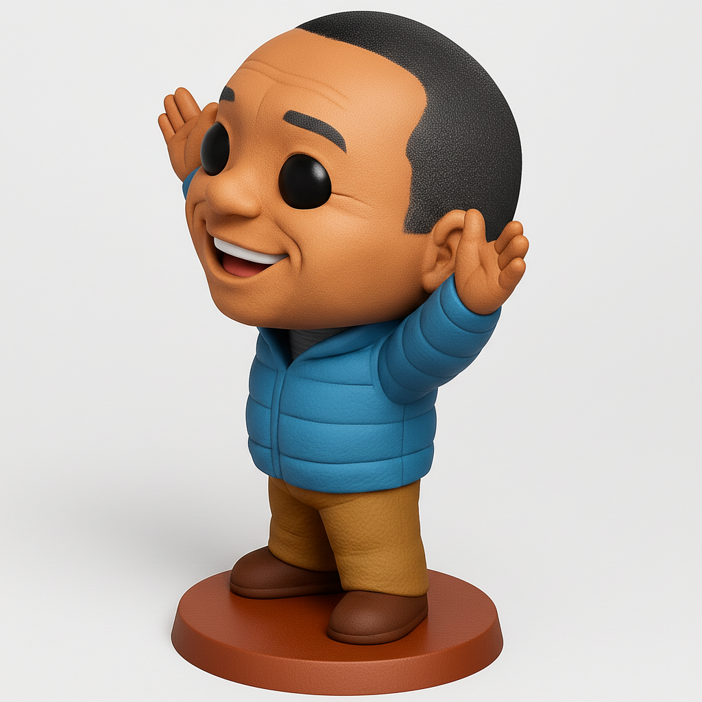 face to 3d model ai-3D portrait printing from photo_Joyful Welcoming Figure - High-Detail Funko Pop Style!