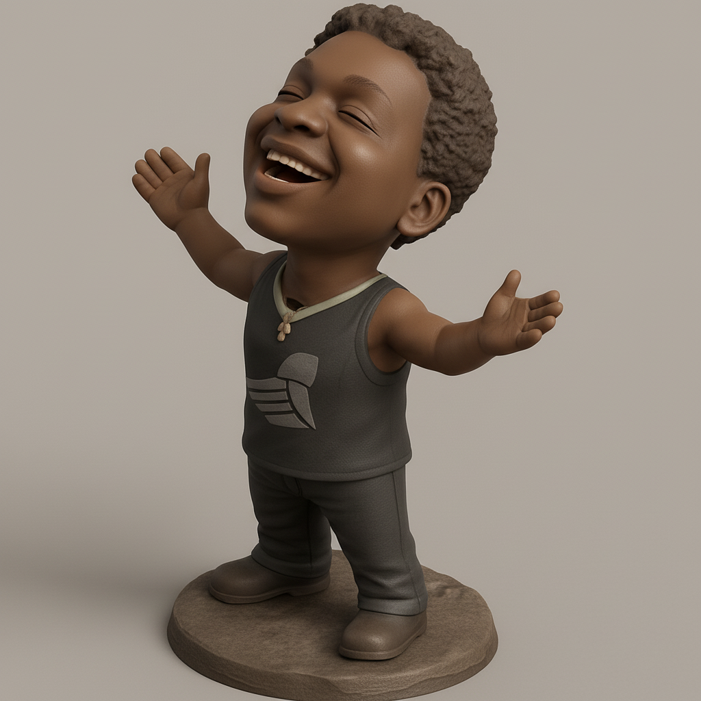 face anatomy 3d model-create 3d face model from photo_Pure Joy: Laughing Boy Desk Figurine