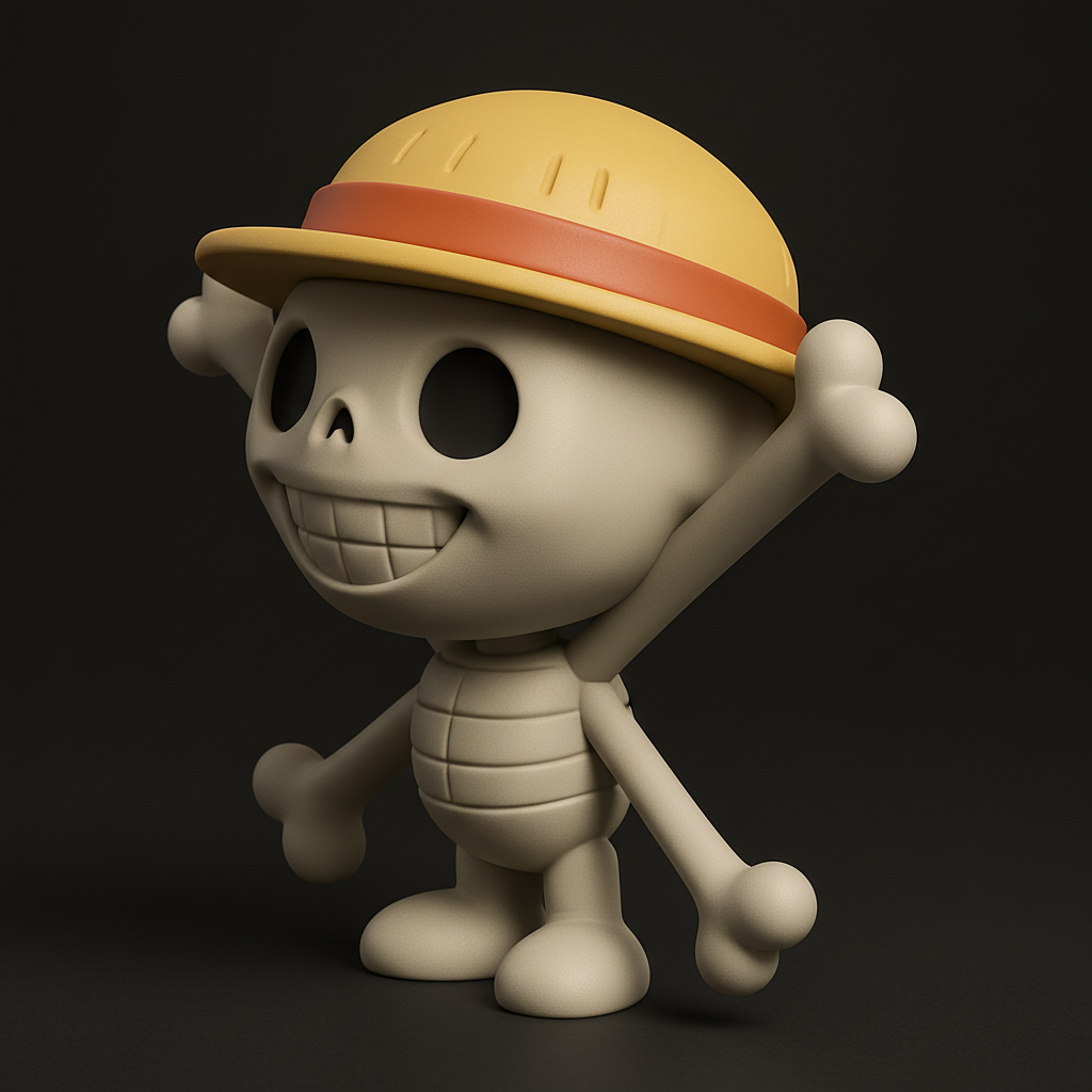 face to 3d model ai-3D portrait printing from photo_Luffy Hat Skeleton - Perfect Desk Buddy & Decor!