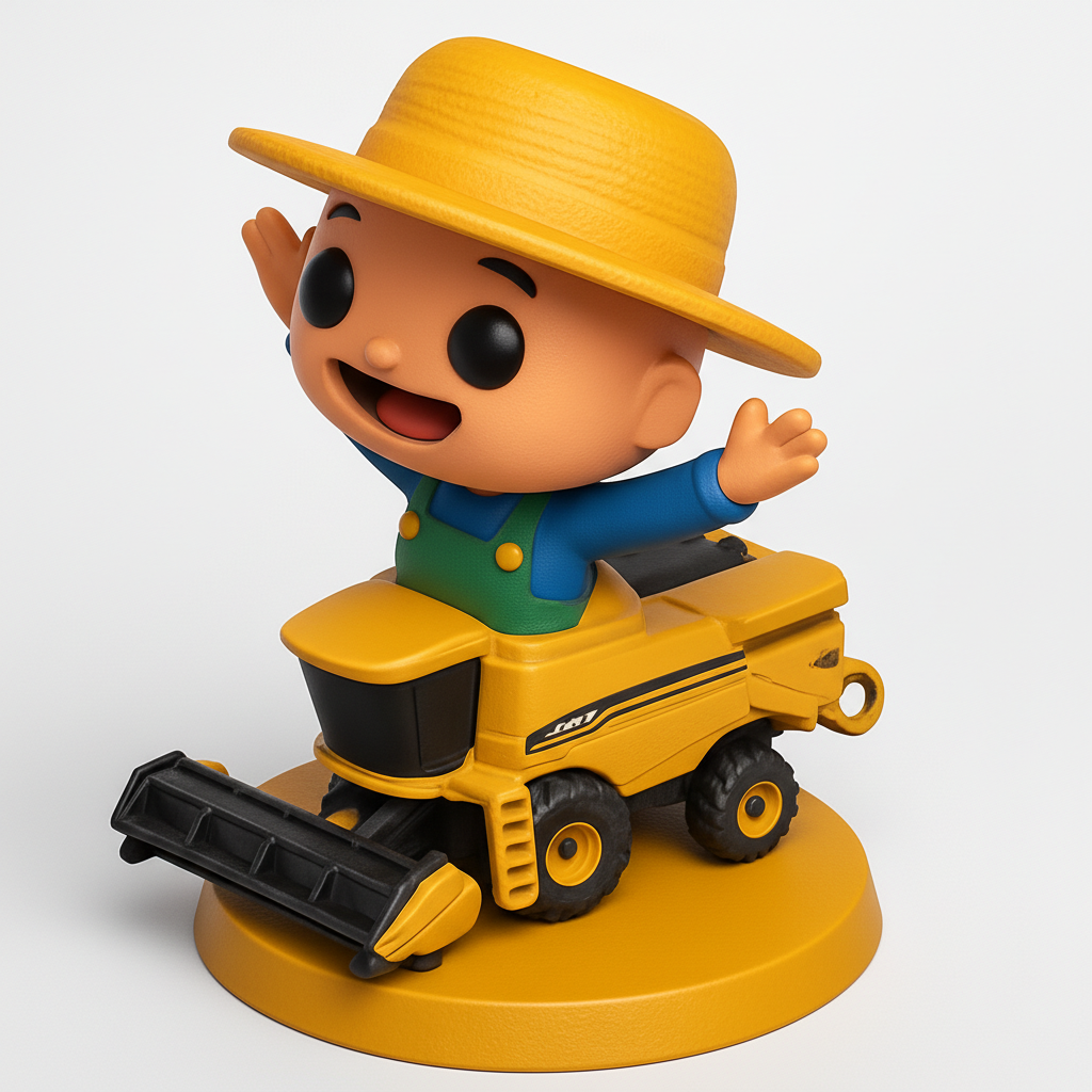 face anatomy 3d model-create 3d face model from photo_Harvest Hero Combine: Cheerful Farmer Desk Companion