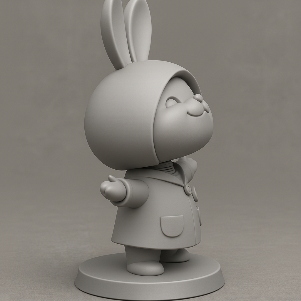 face anatomy 3d model-create 3d face model from photo_Print a Smile: Adorable Bobblehead Bunny Friend