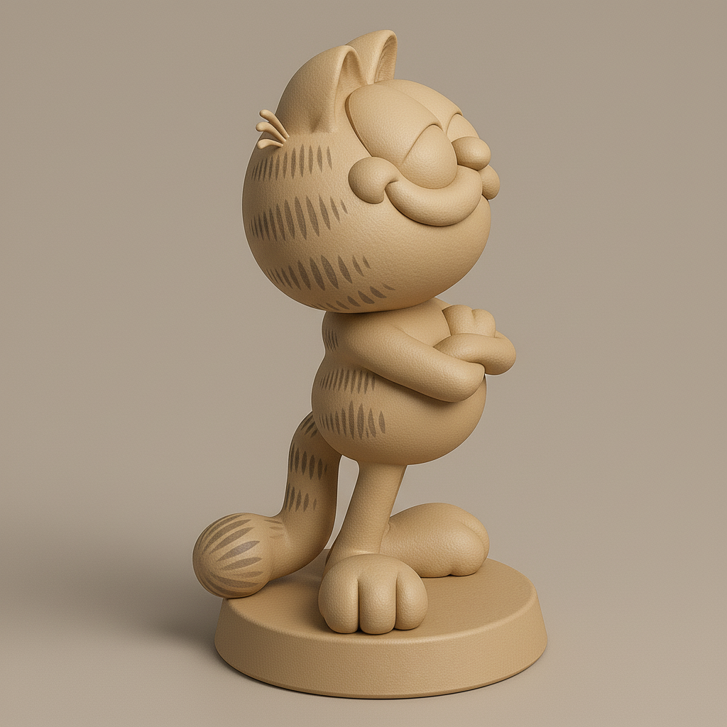 silhouette 3d printer maker-3d portrait printing_Charming Garfield Figurine for Cat Lovers
