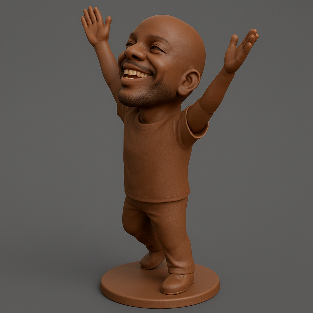 silhouette 3d printer maker-3d portrait printing_Joyful Celebration Bobblehead Figurine