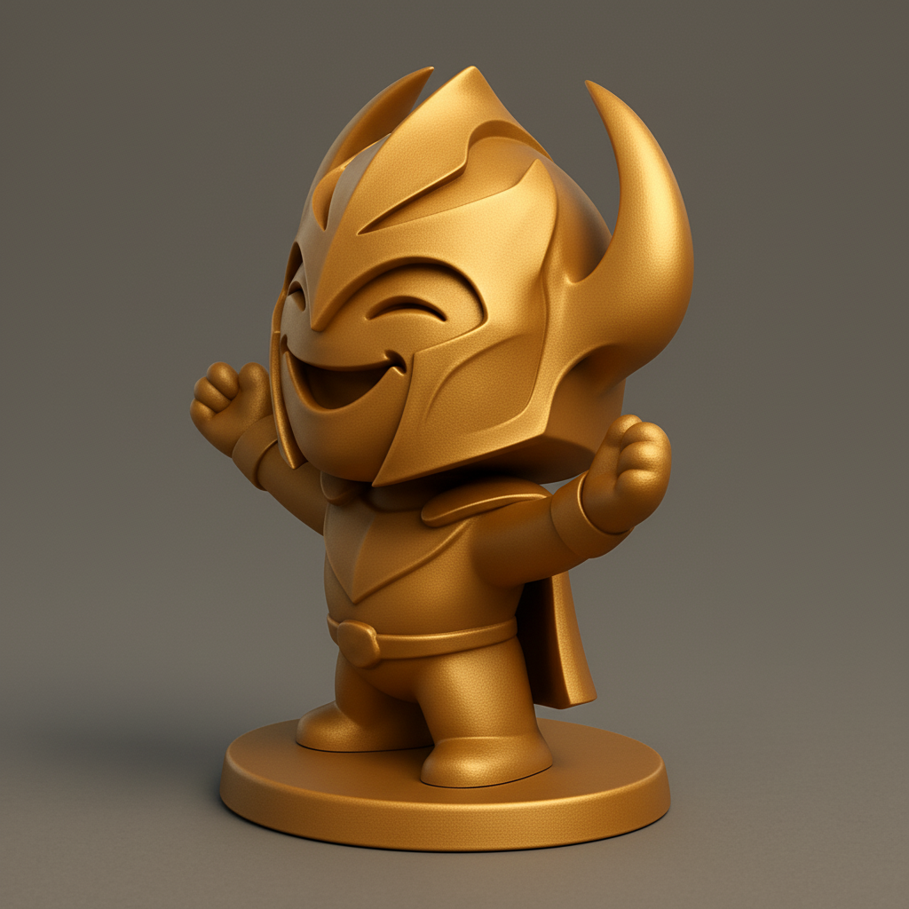 silhouette 3d printer maker-3d portrait printing_Triumphant Hero Award Statue