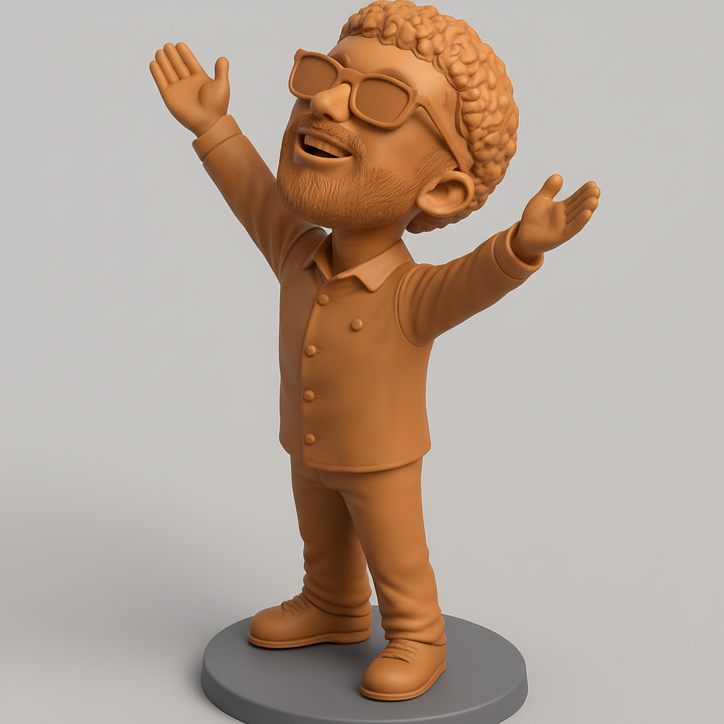 silhouette 3d printer maker-3d portrait printing_Joyful Celebration Man Figurine