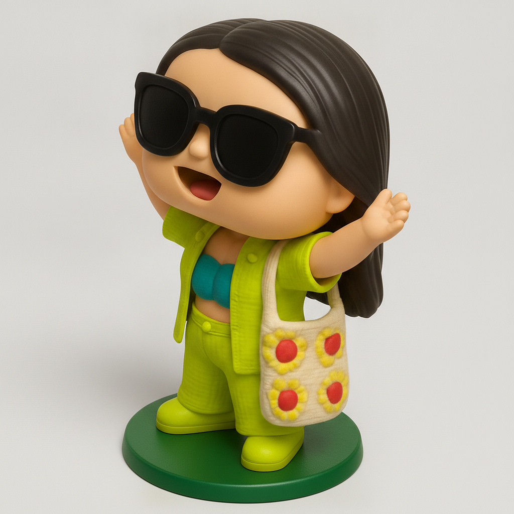 face anatomy 3d model-create 3d face model from photo_Vibrant Summer Joy Figurine - Cute Desk Decor