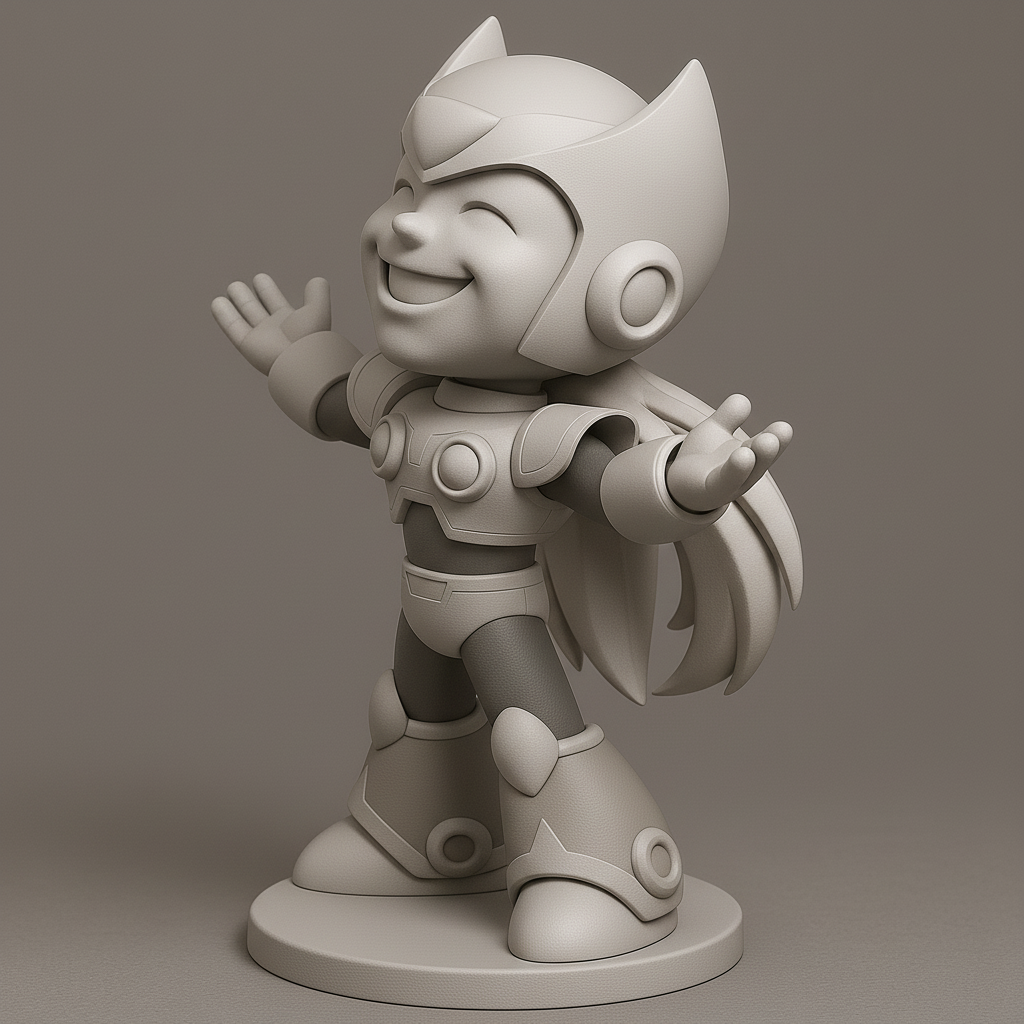 silhouette 3d printer maker-3d portrait printing_Joyful Heroic Character for 3D Printing