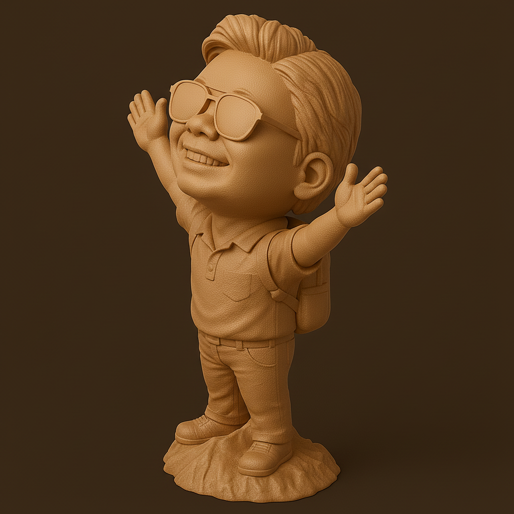 silhouette 3d printer maker-3d portrait printing_Joyful Explorer Figurine