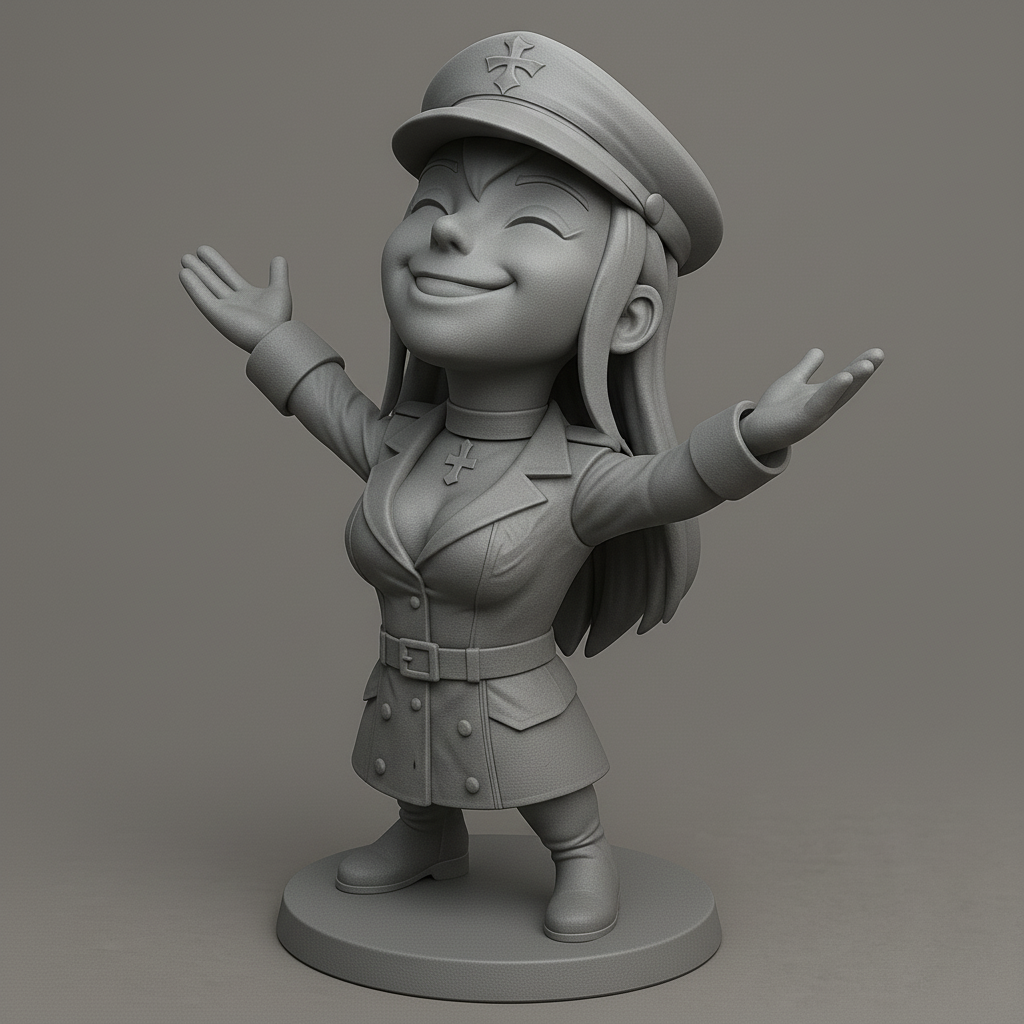 face anatomy 3d model-create 3d face model from photo_Charming Commander Figure for Your Collection