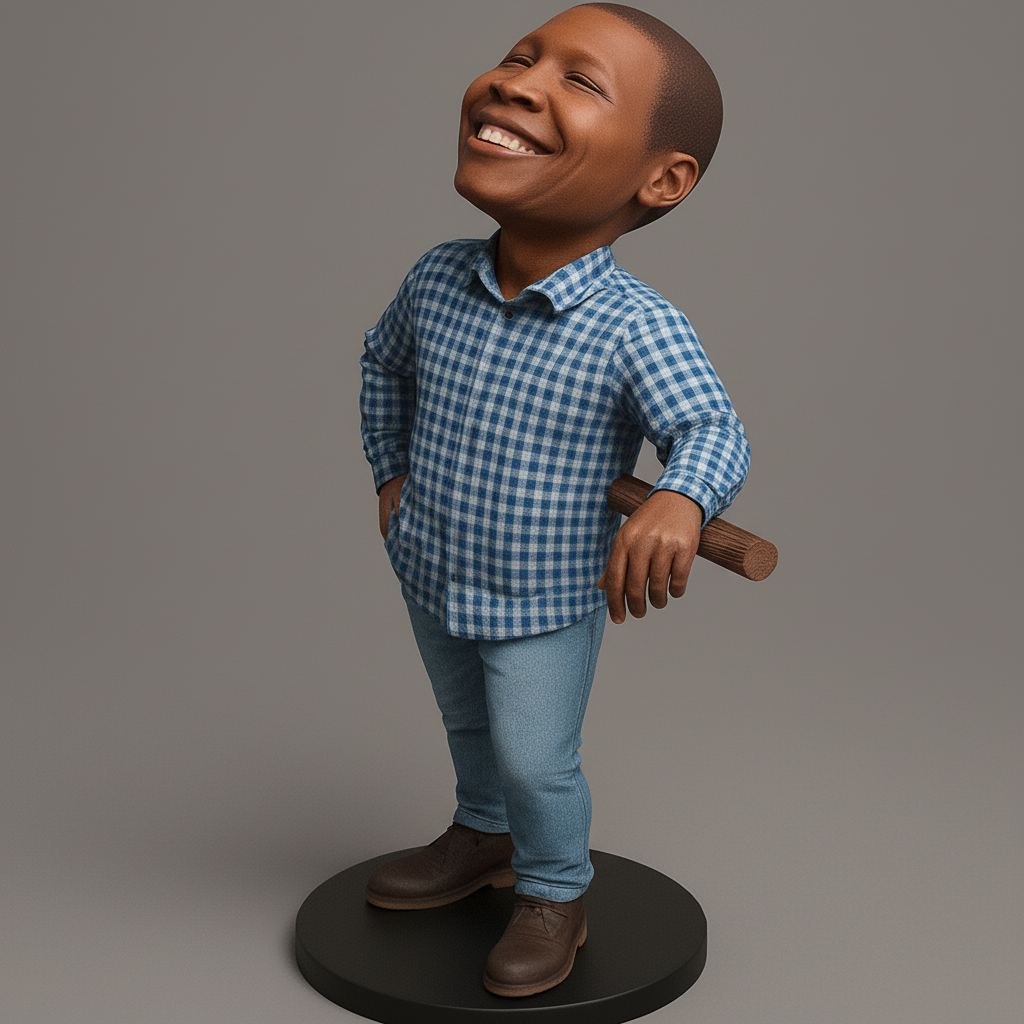 face to 3d model ai-3D portrait printing from photo_Pure Joy Bobblehead: A Contagious Smile for Your Desk