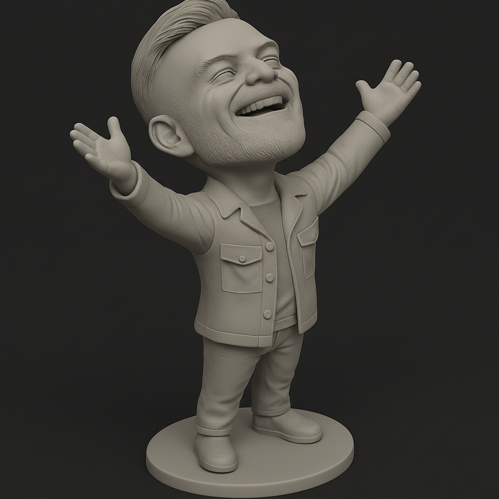 face anatomy 3d model-create 3d face model from photo_Joyful Embrace Bobblehead: Spread Happiness!