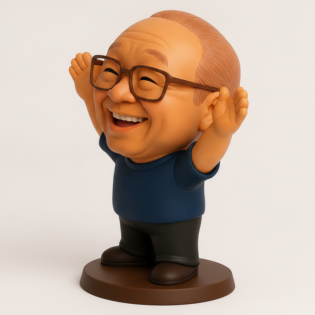 face to 3d model ai-3D portrait printing from photo_Joyful Man Figurine: Bring Happiness to Your Desk!