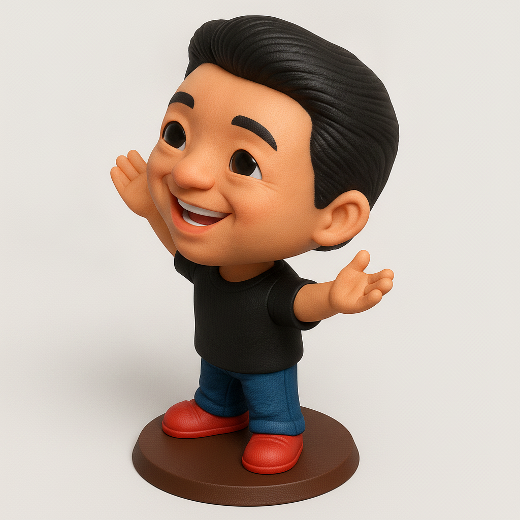 face to 3d model ai-3D portrait printing from photo_Cheerful Open Arms Figurine