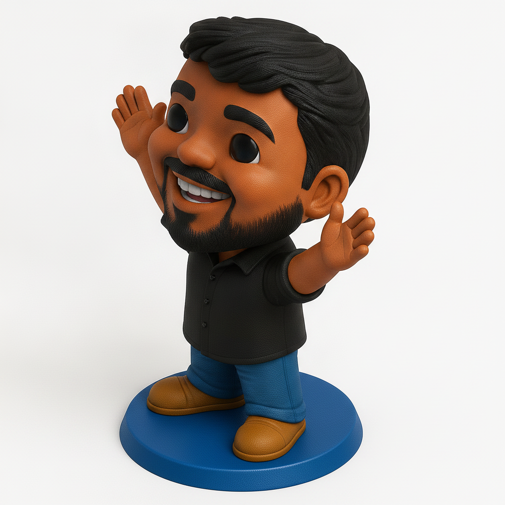 face anatomy 3d model-create 3d face model from photo_Happy Guy Figurine: Personalized Desk Pal & Welcoming Decor