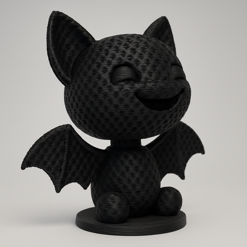 face anatomy 3d model-create 3d face model from photo_Happy Bobble Bat Pal: Your New Adorable 3D Print Companion!