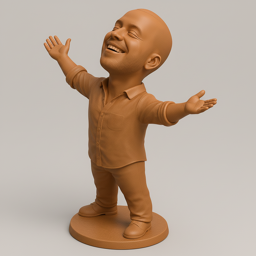 face anatomy 3d model-create 3d face model from photo_Joyful Figurine Model for 3D Printing