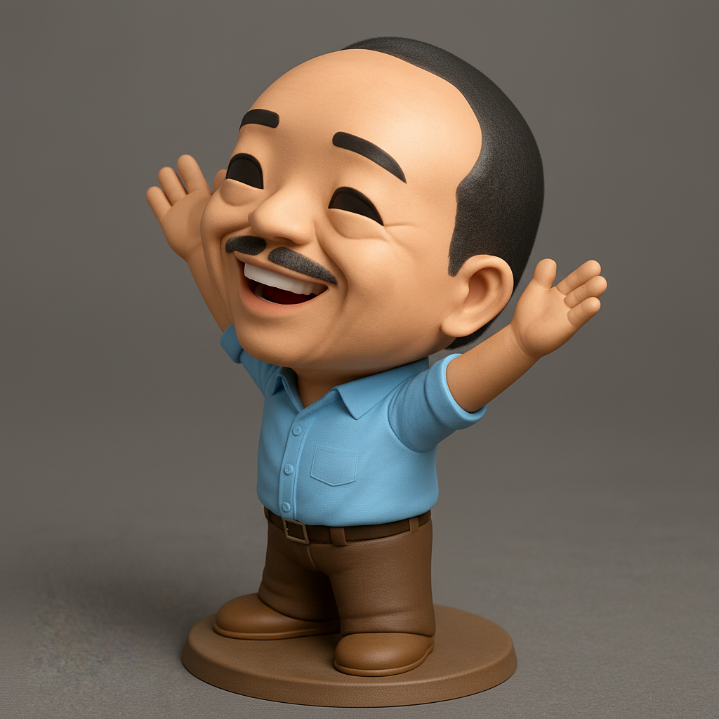 face anatomy 3d model-create 3d face model from photo_Joyful Welcome Figurine: Spread Happiness!