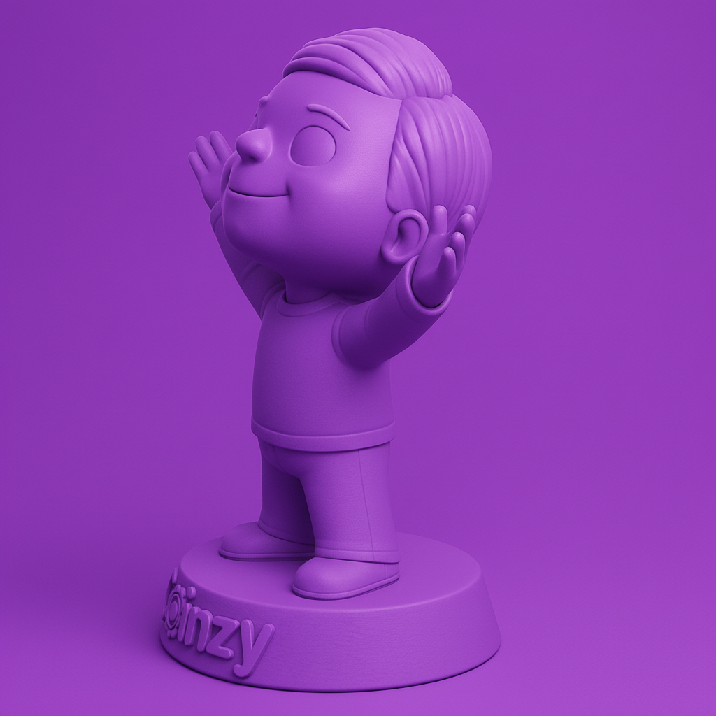 face to 3d model ai-3D portrait printing from photo_Coinzy Hugs You! Friendly Mascot Figurine