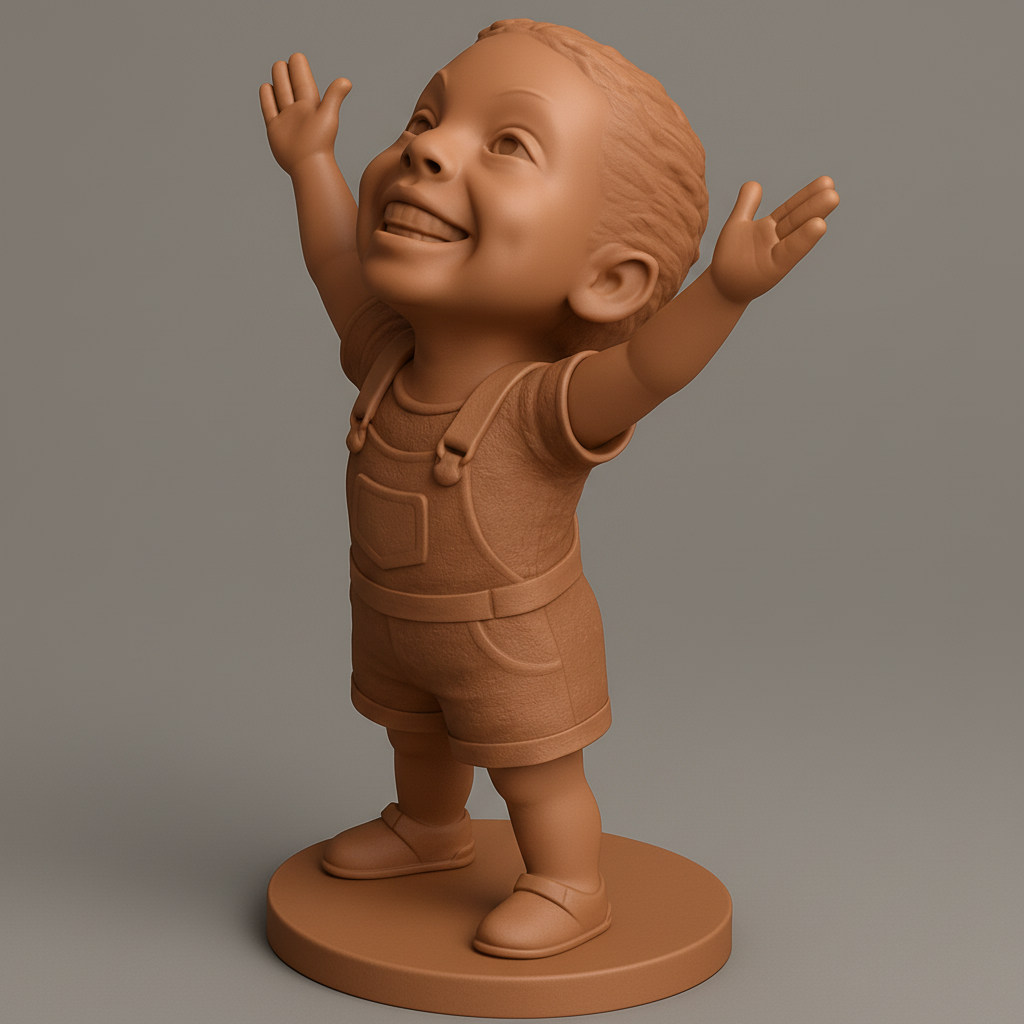 silhouette 3d printer maker-3d portrait printing_Happy Kid Statue: Radiate Positivity & Joy