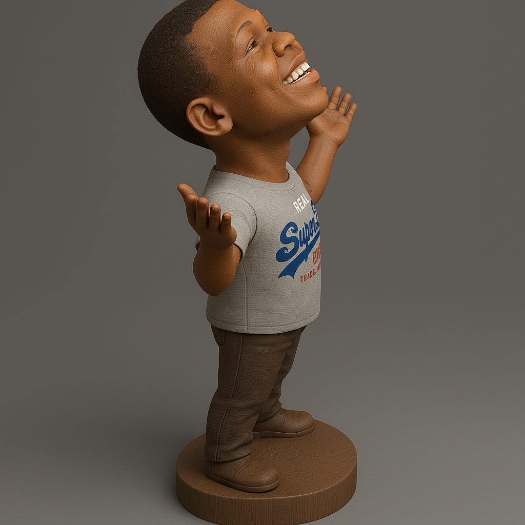 face anatomy 3d model-create 3d face model from photo_Joyful Character Figurine for 3D Printing