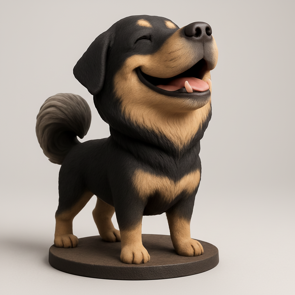 face anatomy 3d model-create 3d face model from photo_Smiling Dog Figurine: Instant Happiness for Your Home