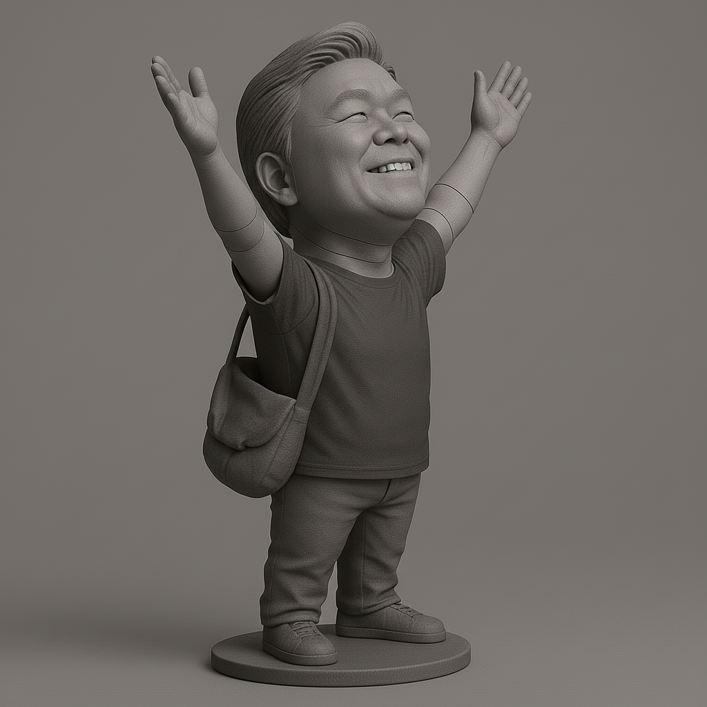 silhouette 3d printer maker-3d portrait printing_Joyful Figure with Outstretched Arms