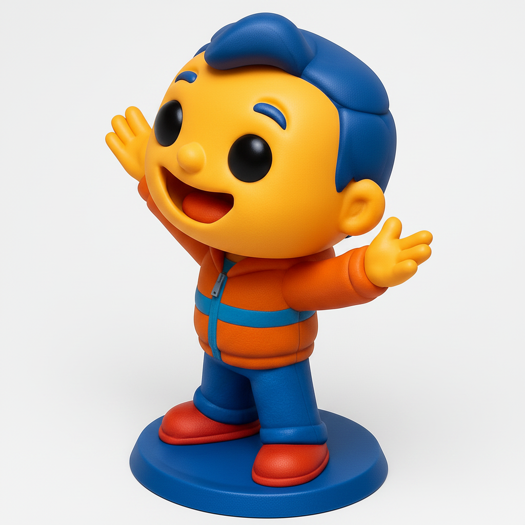 face to 3d model ai-3D portrait printing from photo_Happy Hugs Character - Fun & Vibrant 3D Print!