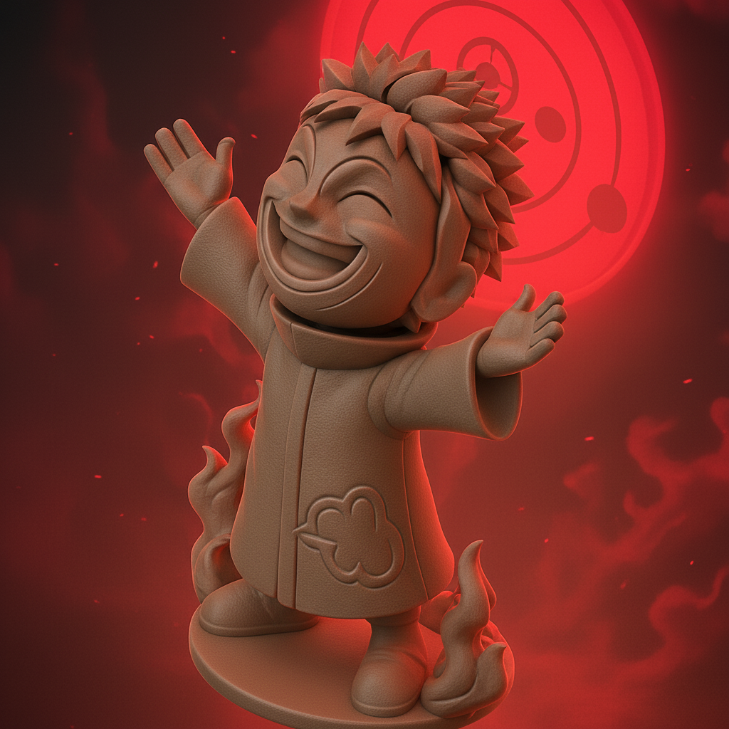 face anatomy 3d model-create 3d face model from photo_Chibi Tobi/Obito Laughing Akatsuki Figurine - Naruto Print