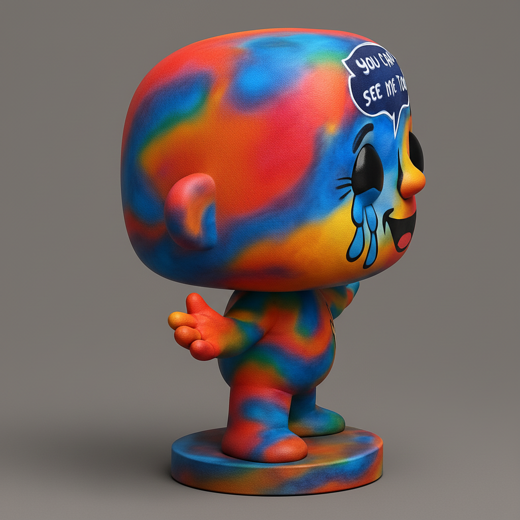 face anatomy 3d model-create 3d face model from photo_Colorful 'You Can See Me Too?' Emotional Art Figurine